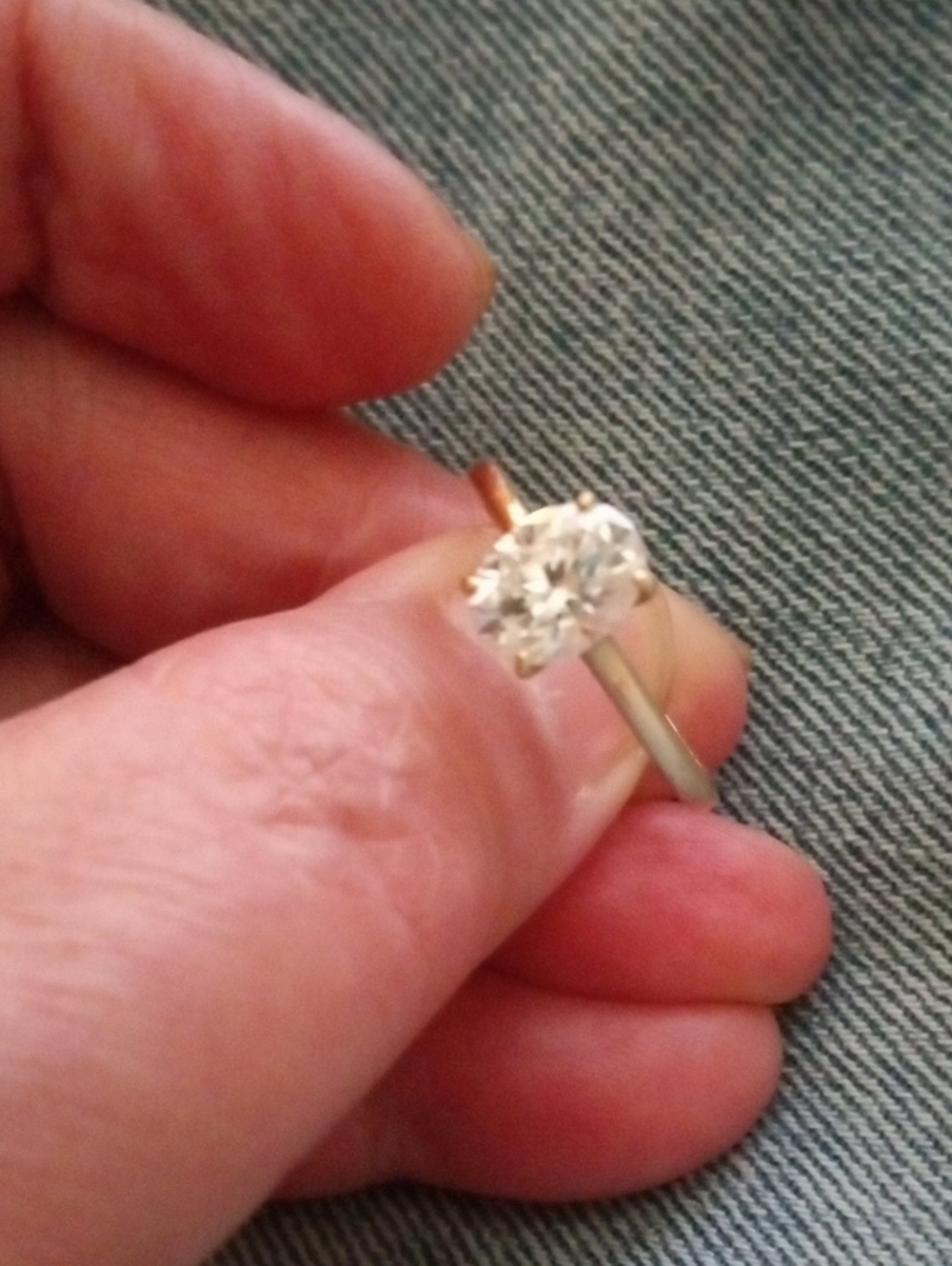 10k Real Gold Solitaire Round-Cut Moissanite 1.5 Carats Engagement Ring